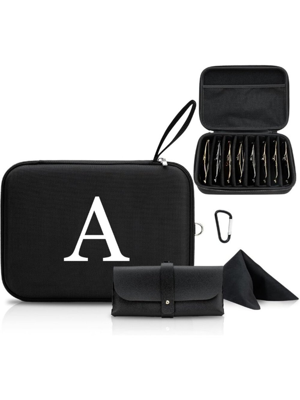 Custom Initial Hard EVA Sunglass Organizer Case | Unique Birthday Gift for Him